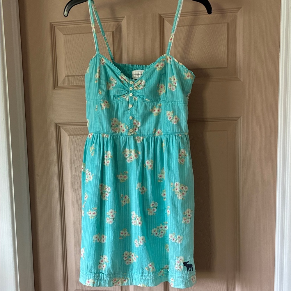 abercrombie kids Aqua Floral Sundress